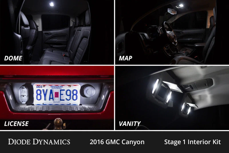 Diode Dynamics 15-22 GMC Canyon Interior LED Kit Cool White Stage 1 4 Diode Dynamics 15-22 GMC Canyon Interior LED Kit Cool White Stage 1 - Image 2