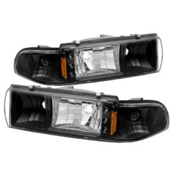 Spyder Xtune Chevy Caprice 91-96 / Impala 91-96 1Pc LED Crystal Headlights Black HD-ON-CCP91-1PC-LED-BK