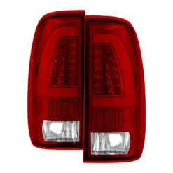 Spyder XTune Ford F150 Styleside 97-03 Light Bar LED Tail Lights - Red Clear ALT-ON-FF15097-LBLED-RC