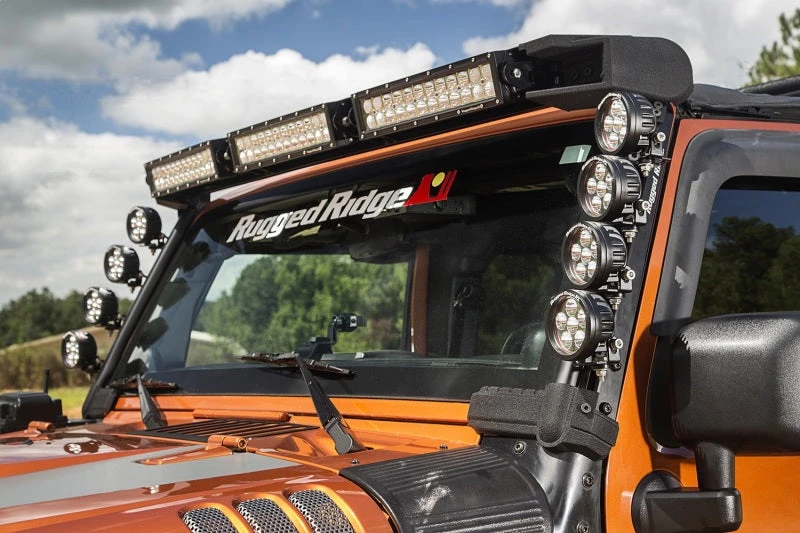 Rugged Ridge Jeep Wrangler JK Elite Fast Track Windshield Light Bar Mount W/ Crossbar 6 Rugged Ridge Jeep Wrangler JK Elite Fast Track Windshield Light Bar Mount W/ Crossbar - Image 4