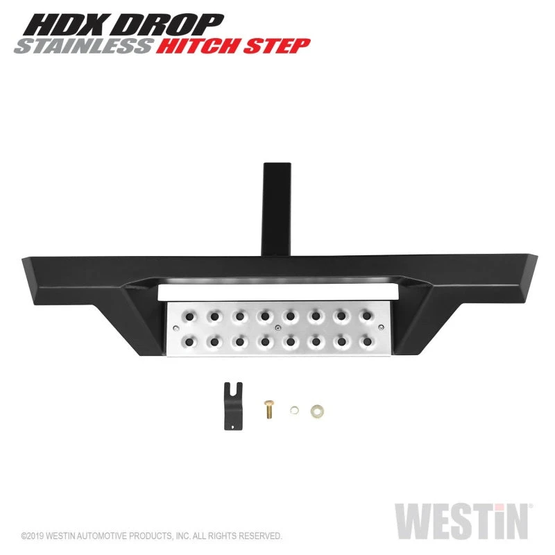 Westin HDX Stainless Drop Hitch Step 34in Step 2in Receiver - Textured Black 10 Westin HDX Stainless Drop Hitch Step 34in Step 2in Receiver - Textured Black - Image 8