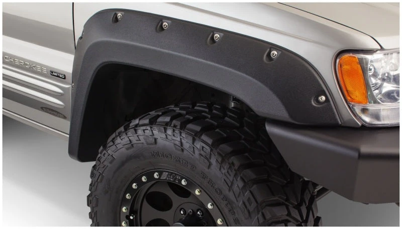 Bushwacker 99-04 Jeep Grand Cherokee Cutout Style Flares 4pc - Black 8 Bushwacker 99-04 Jeep Grand Cherokee Cutout Style Flares 4pc - Black - Image 6
