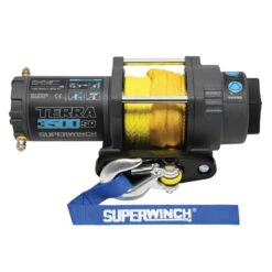 Superwinch 3500 LBS 12V DC 7/32in X 32ft Synthetic Rope Terra 3500SR Winch - Gray Wrinkle -Esptruck Shop 243d6dece4406c7e53f3b2930d35e122