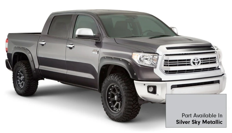 Bushwacker 16-18 Toyota Tundra Fleetside Pocket Style Flares 4pc 66.7/78.7/97.6in Bed - Silver Sky 7 Bushwacker 16-18 Toyota Tundra Fleetside Pocket Style Flares 4pc 66.7/78.7/97.6in Bed - Silver Sky - Image 5