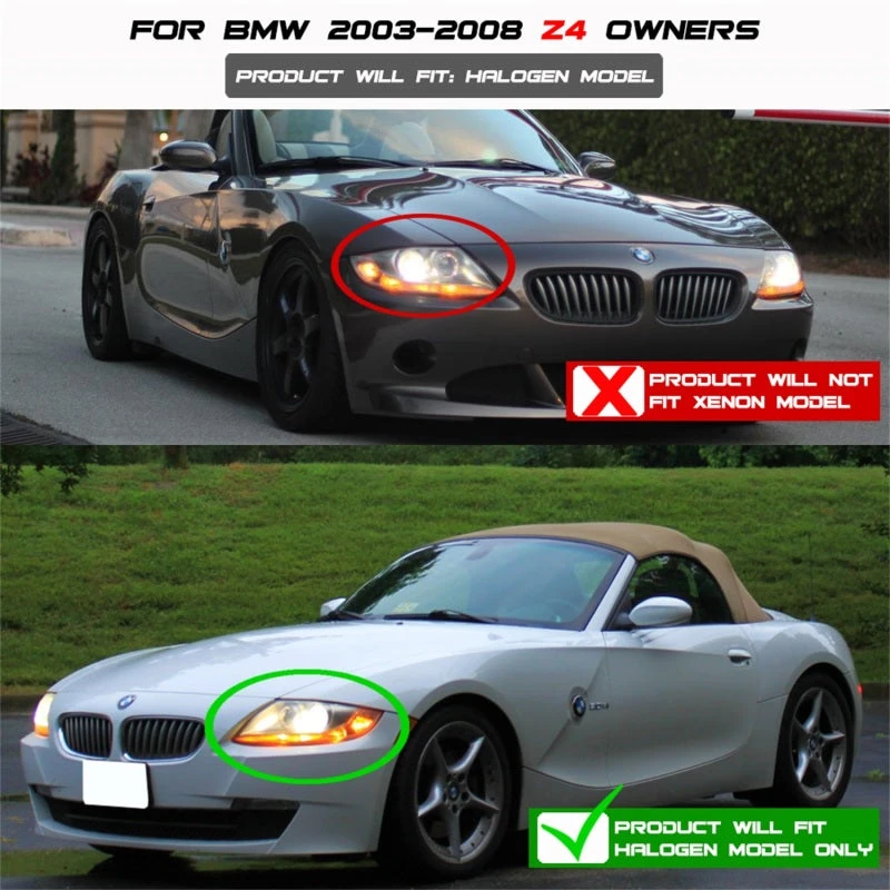 Spyder BMW Z4 03-08 Projector Headlights Halogen Model Only - LED Halo Black PRO-YD-BMWZ403-HL-BK 6 Spyder BMW Z4 03-08 Projector Headlights Halogen Model Only - LED Halo Black PRO-YD-BMWZ403-HL-BK - Image 4