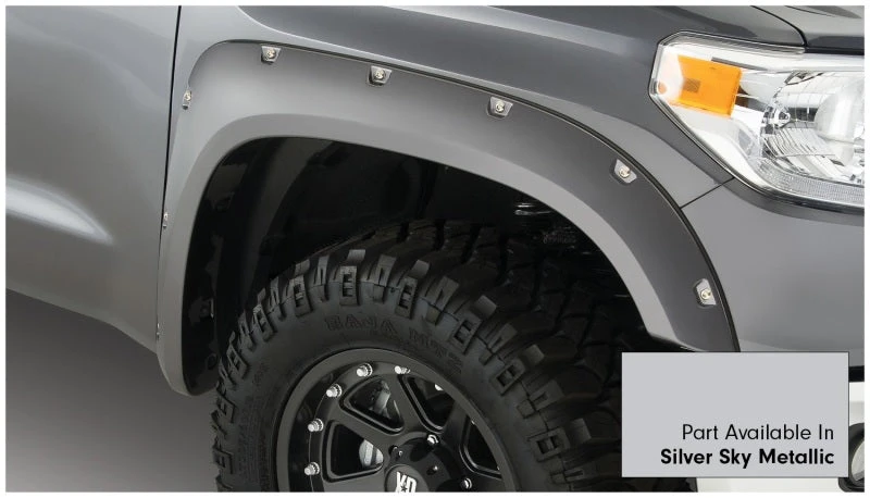 Bushwacker 16-18 Toyota Tundra Fleetside Pocket Style Flares 4pc 66.7/78.7/97.6in Bed - Silver Sky 8 Bushwacker 16-18 Toyota Tundra Fleetside Pocket Style Flares 4pc 66.7/78.7/97.6in Bed - Silver Sky - Image 6