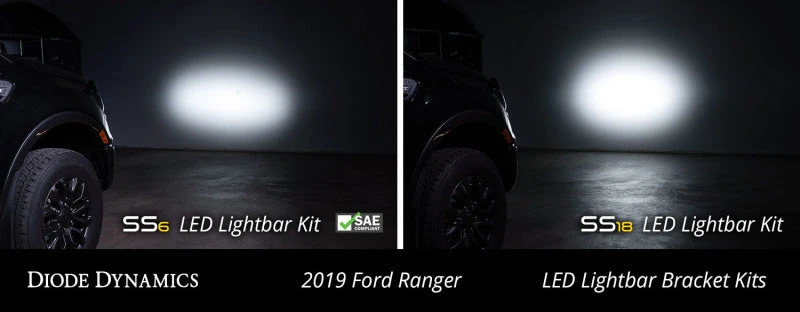 Diode Dynamics 19-21 Ford Ranger SS6 LED Lightbar Kit - White Driving 6 Diode Dynamics 19-21 Ford Ranger SS6 LED Lightbar Kit - White Driving - Image 4