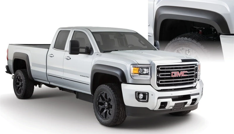 Bushwacker 15-18 GMC Sierra 2500 HD Extend-A-Fender Style Flares 4pc 78.8/97.6in Bed - Black 4 Bushwacker 15-18 GMC Sierra 2500 HD Extend-A-Fender Style Flares 4pc 78.8/97.6in Bed - Black - Image 2