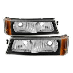 Spyder Xtune Chevy Silverado 03-06 LED Bumper Lights Black CBL-JH-CSIL03-AM-BK