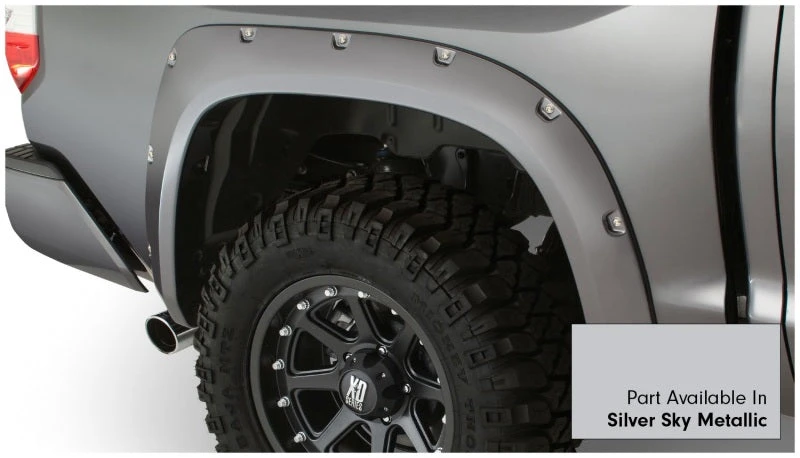 Bushwacker 16-18 Toyota Tundra Fleetside Pocket Style Flares 4pc 66.7/78.7/97.6in Bed - Silver Sky 9 Bushwacker 16-18 Toyota Tundra Fleetside Pocket Style Flares 4pc 66.7/78.7/97.6in Bed - Silver Sky - Image 7