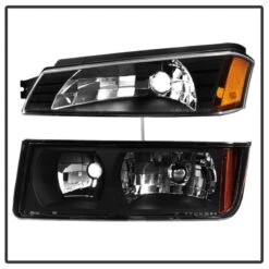 Spyder XTune 02-06 Chevy Avalanche W/Cladding OEM Bumper Light & Headlights - (BLACK) (HD-JH-CAVA02-SET-BK) -Esptruck Shop 45aa095d9f04731442077a92db6fb795