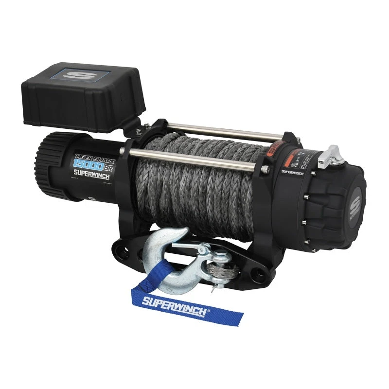 Superwinch 15000 LBS 12V DC 15/32in X 78ft Synthetic Rope Tiger Shark 15000SR Winch 3 Superwinch 15000 LBS 12V DC 15/32in X 78ft Synthetic Rope Tiger Shark 15000SR Winch