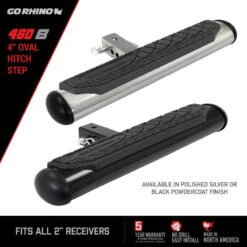 Go Rhino 4in Oval Hitch Step - Black -Esptruck Shop 46f62f175832f4c1fc430db26c7dc423