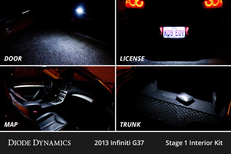 Diode Dynamics 07-15 Infiniti G37 Sedan Interior LED Kit Cool White Stage 2 4 Diode Dynamics 07-15 Infiniti G37 Sedan Interior LED Kit Cool White Stage 2 - Image 2