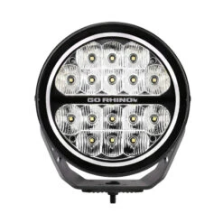 Go Rhino Xplor Blackout Series Round LED Spot Light Beam W/DRL (Surface/Thread Stud Mnt) 7in. - Blk