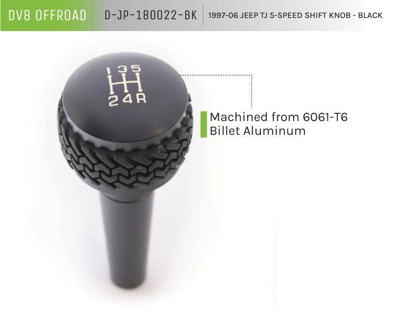 DV8 Offroad 1997-06 Jeep TJ 5-Speed Shift Knob And Lever Black 5 DV8 Offroad 1997-06 Jeep TJ 5-Speed Shift Knob And Lever Black - Image 3