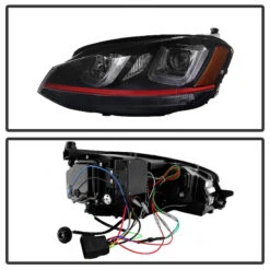 Spyder Volkswagen Golf VII 14-16 Projector Headlights DRL LED Red Stripe Blk PRO-YD-VG15-RED-DRL-BK -Esptruck Shop 5a73190e2954fde5f0e37bf9ee008672