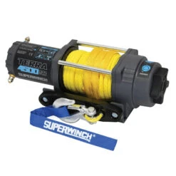 Superwinch 4500 LBS 12V DC 1/4in X 50ft Synthetic Rope Terra 4500SR Winch - Gray Wrinkle