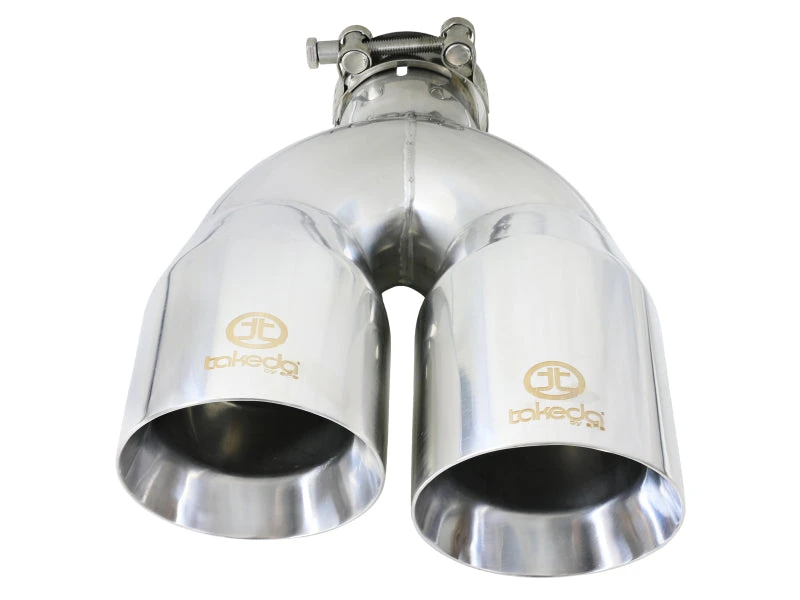 AFe Takeda 2.5in 304 Stainless Steel Clamp-on Exhaust Tip Drivers Side 2.5in Inlet 4inDual- Polished 5 AFe Takeda 2.5in 304 Stainless Steel Clamp-on Exhaust Tip Drivers Side 2.5in Inlet 4inDual- Polished - Image 3