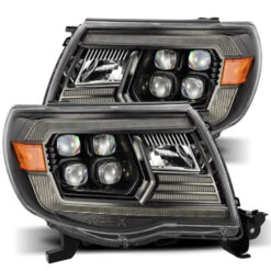 AlphaRex 05-11 Toyota Tacoma NOVA LED Projector Headlights Plank Style Black W/Activation Light/DRL