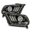 AlphaRex 10-12 Ford Mustang PRO-Series Projector Headlights Plank Style Black W/Top/Bottom DRL