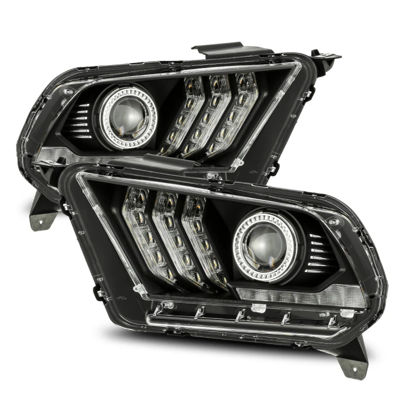 AlphaRex 10-12 Ford Mustang PRO-Series Projector Headlights Plank Style Black W/Top/Bottom DRL 3 AlphaRex 10-12 Ford Mustang PRO-Series Projector Headlights Plank Style Black W/Top/Bottom DRL
