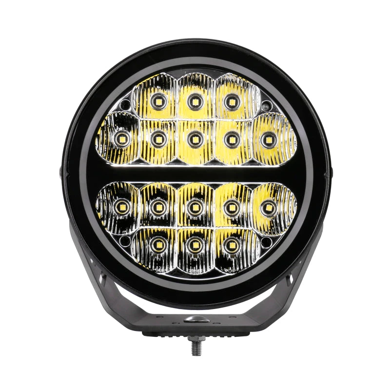Go Rhino Xplor Blackout Series Round LED Spot Light Beam W/DRL (Surface/Thread Stud Mnt) 7in. - Blk 4 Go Rhino Xplor Blackout Series Round LED Spot Light Beam W/DRL (Surface/Thread Stud Mnt) 7in. - Blk - Image 2