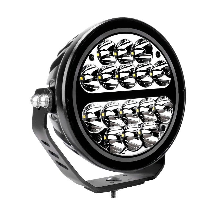 Go Rhino Xplor Blackout Series Round LED Spot Light Beam W/DRL (Surface/Thread Stud Mnt) 7in. - Blk 9 Go Rhino Xplor Blackout Series Round LED Spot Light Beam W/DRL (Surface/Thread Stud Mnt) 7in. - Blk - Image 7