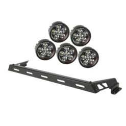 Rugged Ridge Jeep Wrangler JK Black 5 Round LED Hood Mounted Light Bar Kit -Esptruck Shop 7ceff541cff44e743d9075b4ec0f0ac6