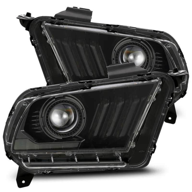 AlphaRex 10-12 Ford Mustang PRO-Series Projector Headlights Plank Style Black W/Top/Bottom DRL 4 AlphaRex 10-12 Ford Mustang PRO-Series Projector Headlights Plank Style Black W/Top/Bottom DRL - Image 2