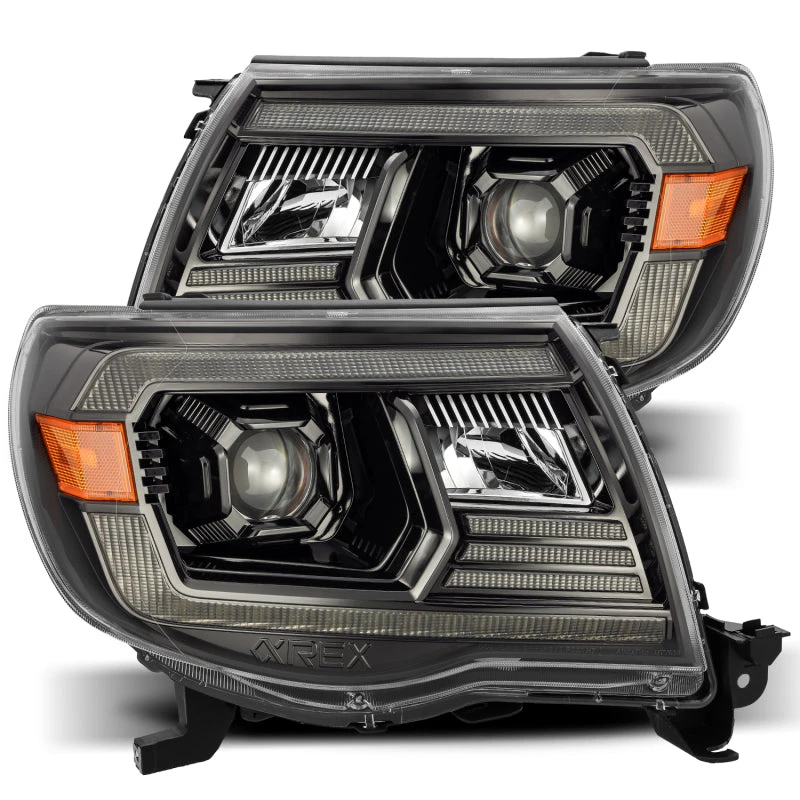 AlphaRex 05-11 Toyota Tacoma LUXX LED Projector Headlights Plank Style Alpha Black W/Activ Light/DRL 4 AlphaRex 05-11 Toyota Tacoma LUXX LED Projector Headlights Plank Style Alpha Black W/Activ Light/DRL - Image 2