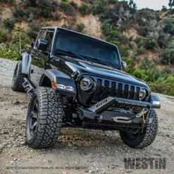 Westin 18+ Jeep Wrangler JL Stubby Front Bumper - Textured Black -Esptruck Shop 8e9d89d14f24d0496a4fca1c36b5f6f1