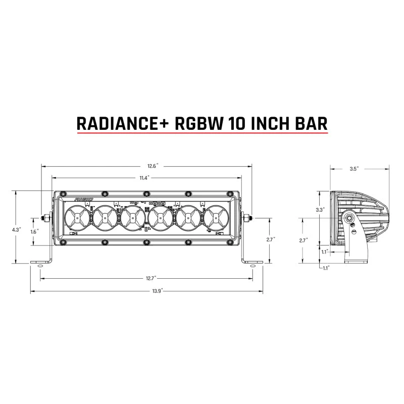 Rigid Industries Radiance+ 10in. RGBW Light Bar 10 Rigid Industries Radiance+ 10in. RGBW Light Bar - Image 8