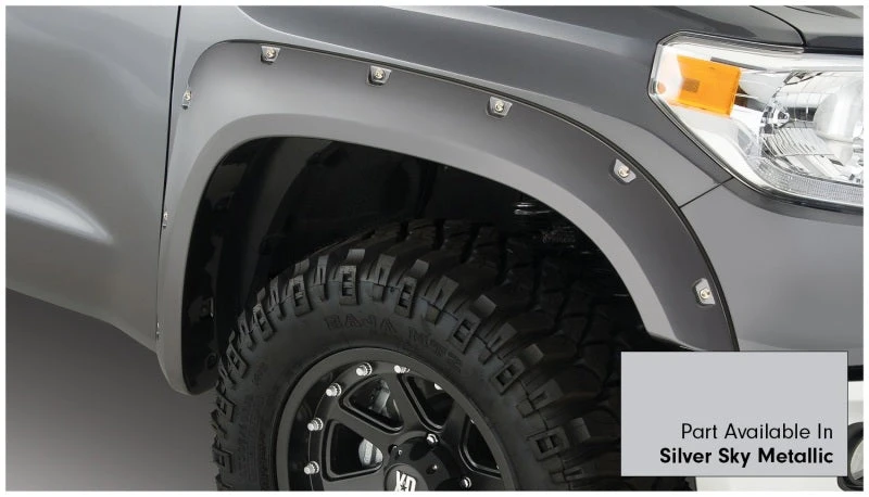 Bushwacker 16-18 Toyota Tundra Fleetside Pocket Style Flares 4pc 66.7/78.7/97.6in Bed - Silver Sky 13 Bushwacker 16-18 Toyota Tundra Fleetside Pocket Style Flares 4pc 66.7/78.7/97.6in Bed - Silver Sky - Image 11