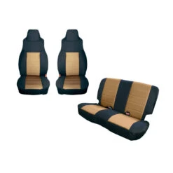 Rugged Ridge Seat Cover Kit Black/Tan Jeep Wrangler TJ 8 Rugged Ridge Seat Cover Kit Black/Tan Jeep Wrangler TJ -Esptruck Shop 9d9408141781e8c8101e4f988029fcb4