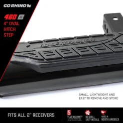 Go Rhino 4in Oval Hitch Step - Black -Esptruck Shop 9f7e54a4d0f897506a1b3c6710f4c333