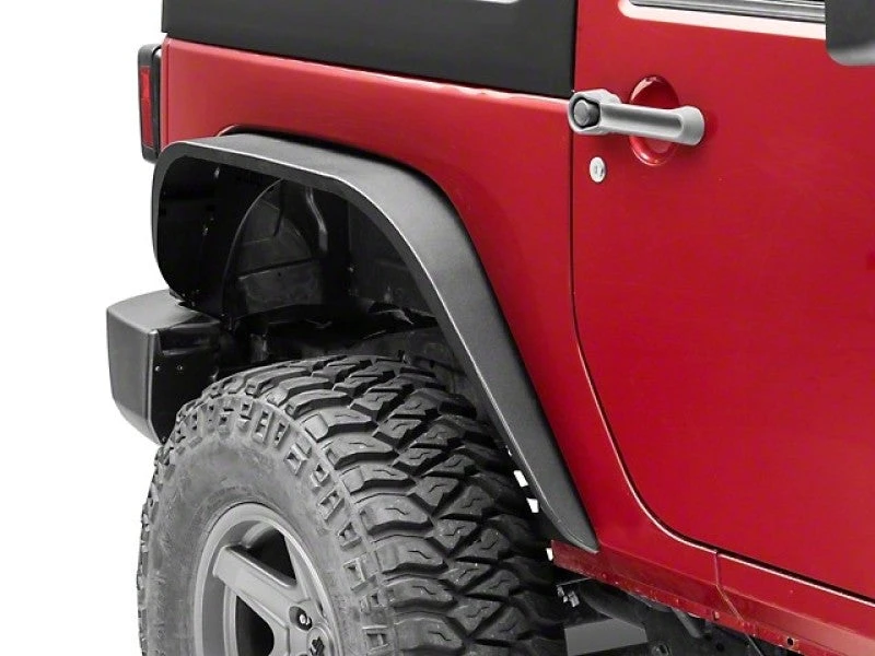 Officially Licensed Jeep 07-18 Jeep Wrangler JK Slim Fender Flares W/ Jeep Logo- Rear 3 Officially Licensed Jeep 07-18 Jeep Wrangler JK Slim Fender Flares W/ Jeep Logo- Rear