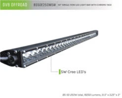 DV8 Offroad 50in Light Bar Slim 250W Spot 5W CREE LED - Black -Esptruck Shop a37176427ba986f2e47e08e2a4f4a51f