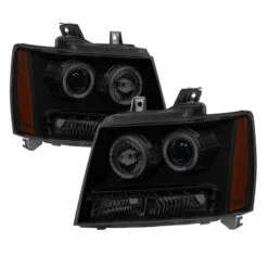 Spyder Xtune Chevy Suburban 1500/2500 07-14 Halo Projector W/LED Headlights Smoked PRO-JH-CSUB07-LED-BSM