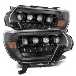 AlphaRex 12-15 Toyota Tacoma NOVA LED Proj Headlights Plank Alpha Blk W/Activ Light/Seq Signal/DRL