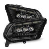 AlphaRex 13-14 Ford Mustang NOVA LED Proj Headlights Alpha-Blk W/Actv Light & Seq.Sig / SB DRL