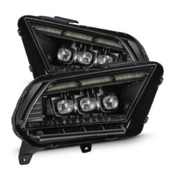AlphaRex 13-14 Ford Mustang NOVA LED Proj Headlights Alpha-Blk W/Actv Light & Seq.Sig / SB DRL
