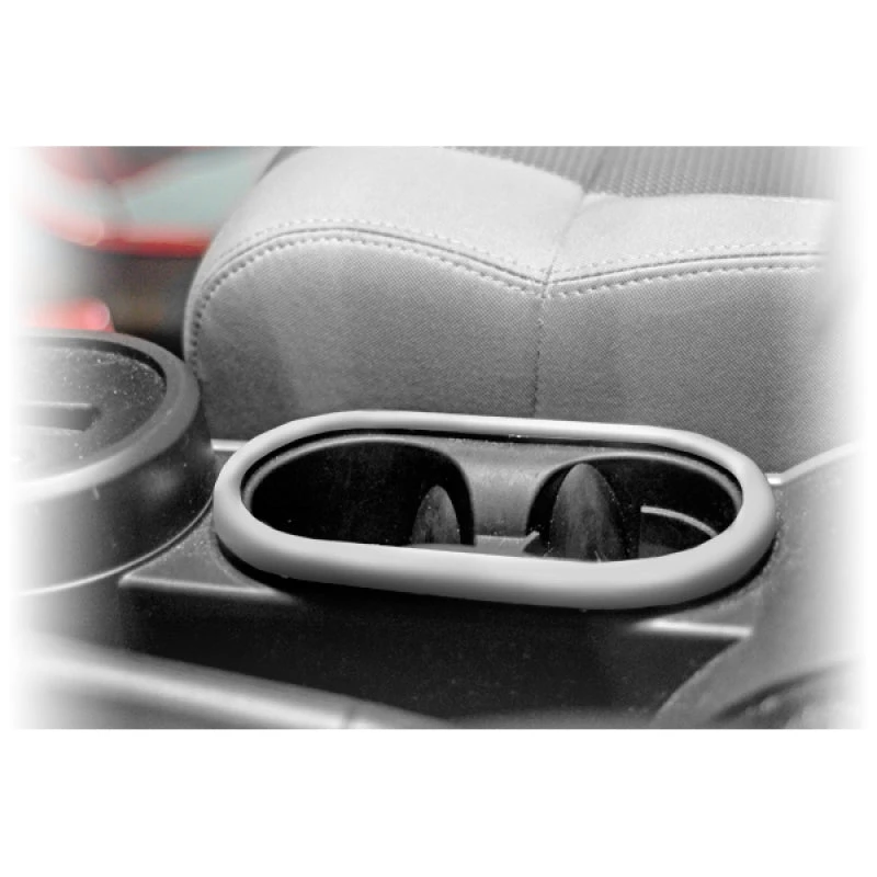Rugged Ridge Jeep Wrangler JK Brushed Silver Front Cup Holder Trim 4 Rugged Ridge Jeep Wrangler JK Brushed Silver Front Cup Holder Trim - Image 2
