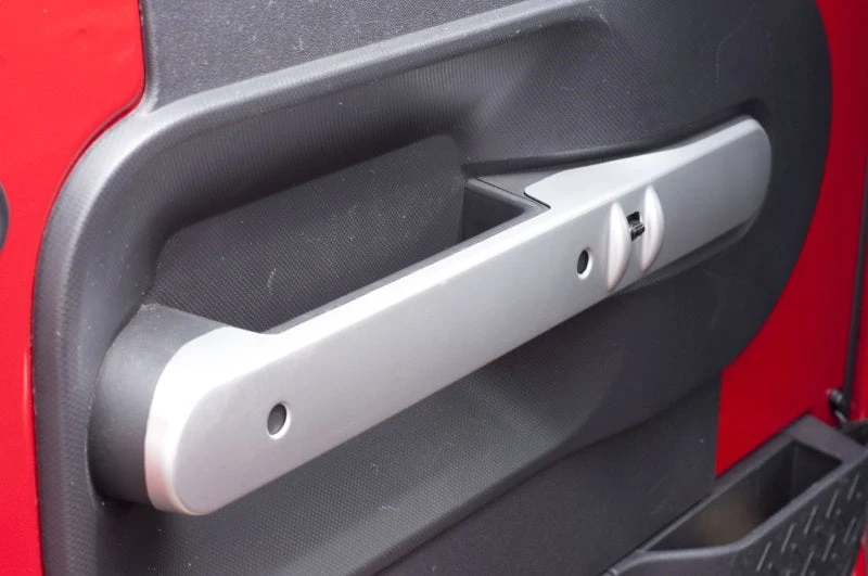 Rugged Ridge Jeep Wrangler JK Silver Front Door Handle Trim 5 Rugged Ridge Jeep Wrangler JK Silver Front Door Handle Trim - Image 3