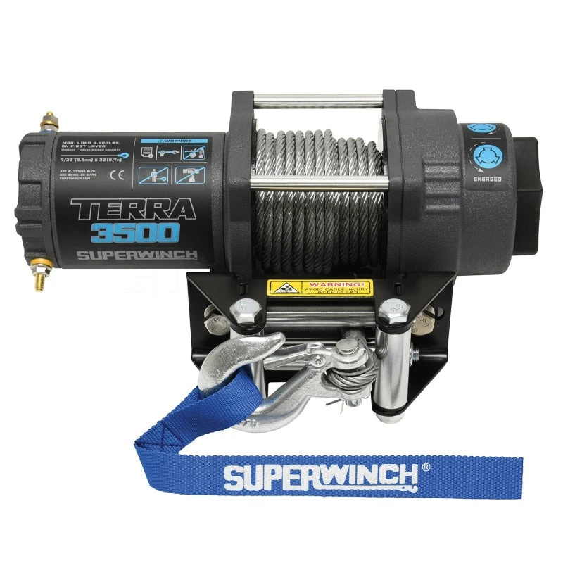Superwinch 3500 LBS 12V DC 7/32 In X 32 Ft Steel Rope Terra 3500 Winch - Gray Wrinkle 12 Superwinch 3500 LBS 12V DC 7/32 In X 32 Ft Steel Rope Terra 3500 Winch - Gray Wrinkle - Image 10