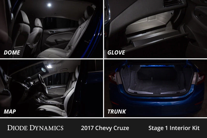 Diode Dynamics 11-15 Chevrolet Cruze Interior LED Kit Cool White Stage 2 6 Diode Dynamics 11-15 Chevrolet Cruze Interior LED Kit Cool White Stage 2 - Image 4