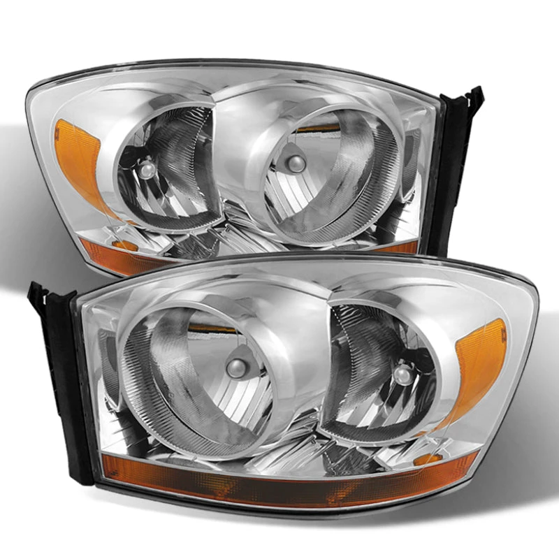 Spyder Xtune Dodge Ram 06-08 W/ Chrome Bezel & Amber Bar Headlights Chrome HD-JH-DRAM06-AM-C 3 Spyder Xtune Dodge Ram 06-08 W/ Chrome Bezel & Amber Bar Headlights Chrome HD-JH-DRAM06-AM-C