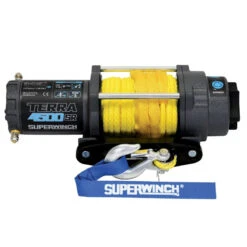 Superwinch 4500 LBS 12V DC 1/4in X 50ft Synthetic Rope Terra 4500SR Winch - Gray Wrinkle -Esptruck Shop d6fbe2c7e9aec9cf4a75fa625b28e6fa