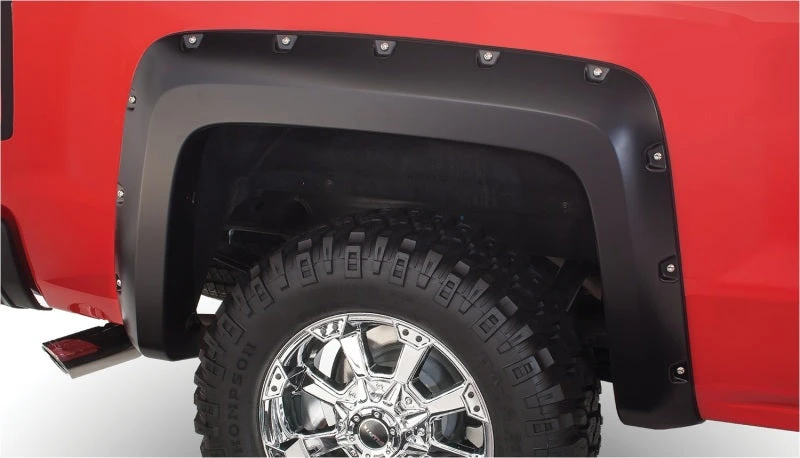 Bushwacker 14-18 Chevy Silverado 1500 Fleetside Pocket Style Flares 4pc - Black 8 Bushwacker 14-18 Chevy Silverado 1500 Fleetside Pocket Style Flares 4pc - Black - Image 6