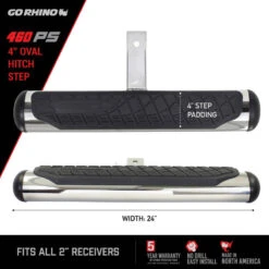 Go Rhino 4in Oval Hitch Step - Stainless -Esptruck Shop de304a2a0cfd7466981a96e8d18dd3a6